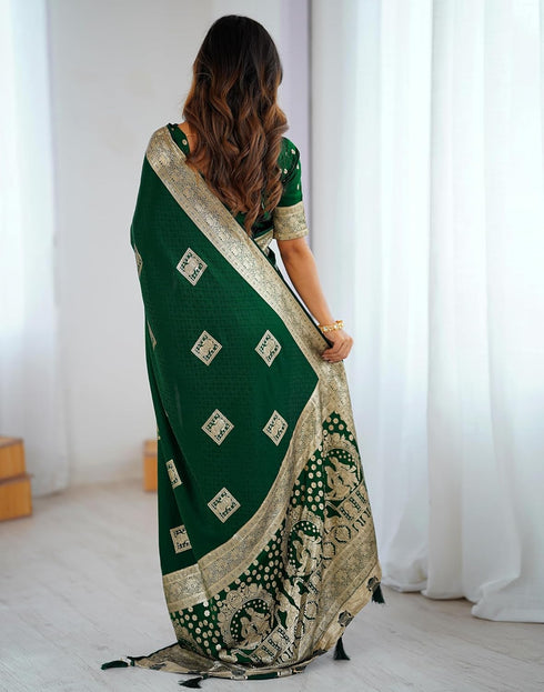 Vasthrlay Banarasi Weaving Unstitched Blue Saree