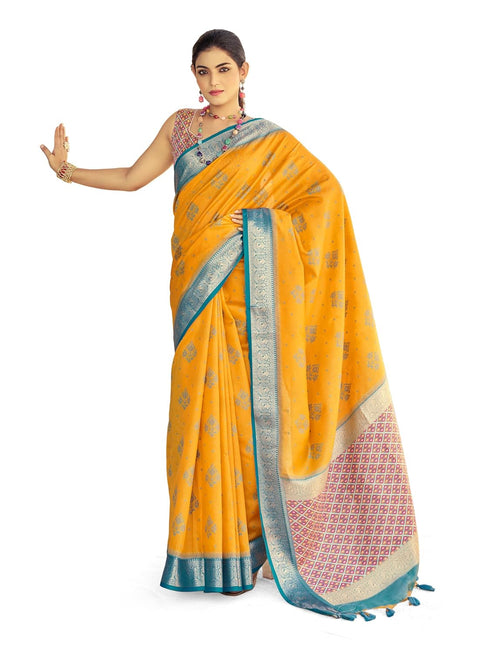 Vasthrlay Kanjivaram Banarasi Festival Unstitched Saree