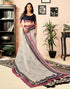 Vasthrlay Womens Printed Unstitched Dark Green Saree
