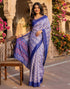 Vasthrlay Banglori Printed Lavender | Off-White Saree With Unstitched Blouse Piece