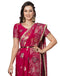 Vasthrlay Kanjivaram Banarasi Unstitched Red Saree