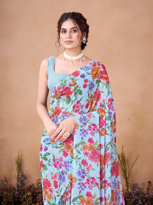 Vasthrlay Georgette Printed Saree