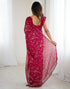 Vasthrlay Georgette Weaving Unstitched Red Saree