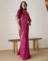 Vasthrlay Georgette Bandhani Unstitched Purple Saree