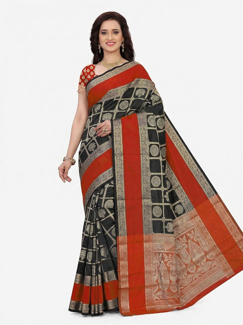 Vasthrlay Banarasi Green Ethnic Wear