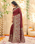 Vasthrlay Womens Weaving Unstitched Red Saree