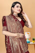 Vsathrlay Saree Kanjivaram Silk Pari Maroon