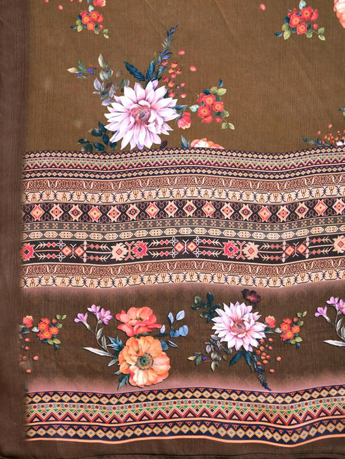 Vasthrlay Printed Violet Saree