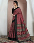 Vasthrlay Bandhani Printed Unstitched Black Saree