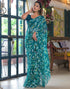 Vasthrlay Chiffon Bandhani Unstitched Olive Green Saree