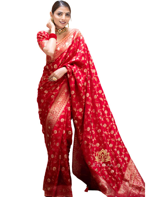 Vasthrlay Banarasi Unstitched Saree