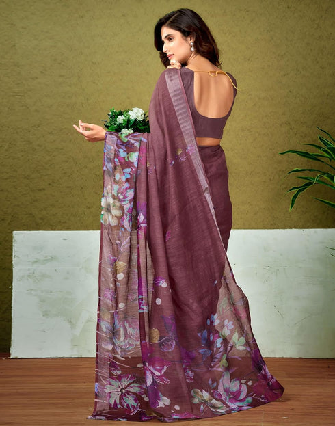 Vasthrlay Womens Cotton Printed Pink Saree