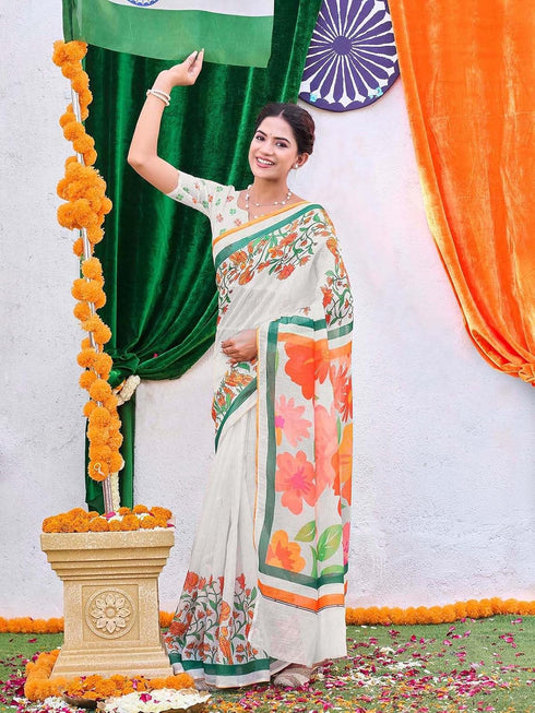 Vasthrlay Georgette Embroidery Dusty Saree
