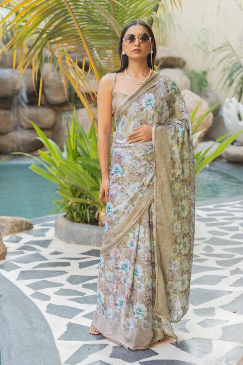 Vasthrlay Fashion Chiffon Printed Ethnic Wear