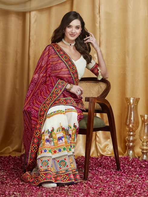 Vasthrlay Festival Embroidred Saree