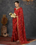 Vasthrlay Georgette Bandhani Unstitched Maroon Saree
