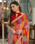 Vasthrlay Bandhani Embroidery Unstitched Yellow Saree