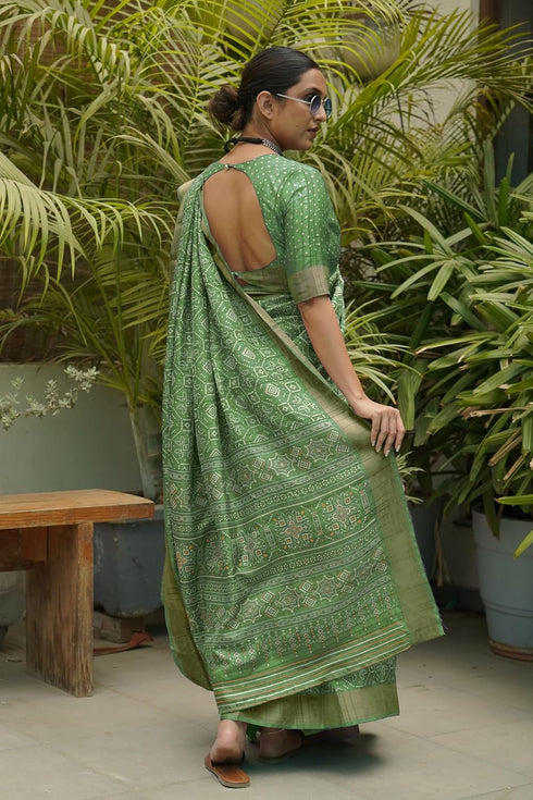 Vasthrlay Fashion Handloom Printed Dusty Ethnic Wear