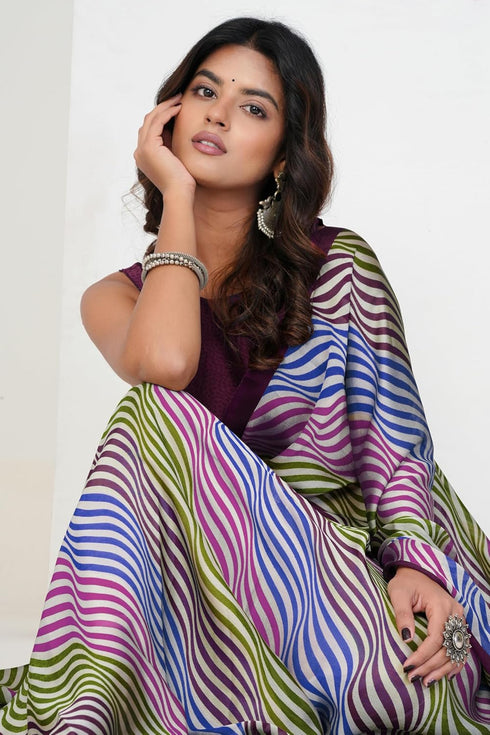 Vasthrlay Fashion Chiffon Georgette Teal Ethnic Wear