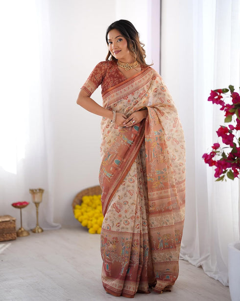 Vasthrlay Handloom Burgundy Traditional Saree