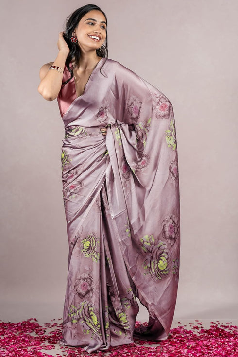Vasthrlay Fashion Chiffon Printed Dusty Ethnic Wear
