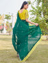 Vasthrlay Scalloped Embroidery Dark Saree