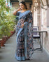 Vasthrlay Chiffon Blouse Maroon Saree