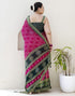 Vasthrlay Chiffon Bandhani Unstitched Pink Saree