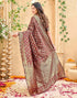 Vasthrlay Womens Weaving Unstitched Dark Green Saree
