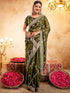 Vasthrlay Scalloped Embroidery Unstitched Light Green Saree