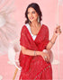 Vasthrlay Georgette Sequins Unstitched Red Saree