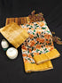 Vasthrlay Tussar Printed Contrast