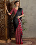 Vasthrlay Printed Tassels Unstitched Maroon Saree