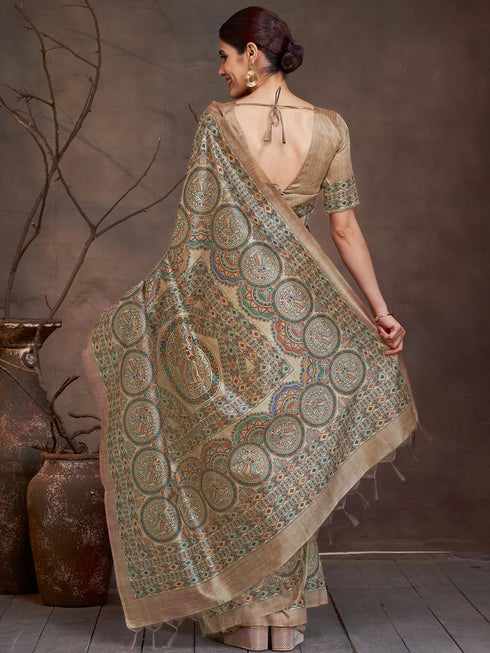 Vasthrlay Madhubani Printed Unstitched Hs Ethnic Wear