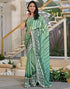 Vasthrlay Chiffon Chevron Unstitched Pista Green Saree