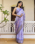 Vasthrlay Womens Striped Unstitched Dusty Pink Saree
