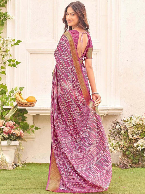 Vasthrlay Womens Printed Unstitched Sage Green Saree