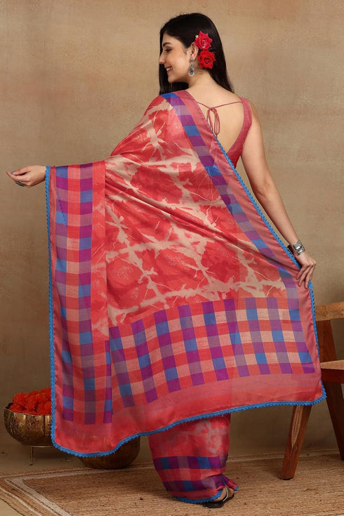Vasthrlay Fashion Chiffon Geometric Printed Ethnic Wear