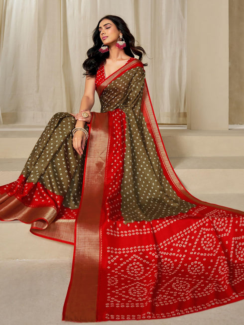 Vasthrlay Bandhani Border Saree