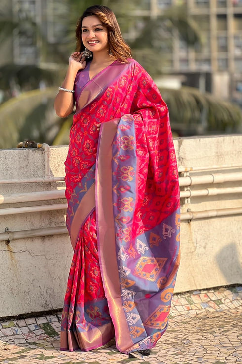 Vasthrlay Kanjivaram Patola Unstitched Ethnic Wear