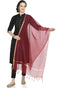 A R Silk Women's Golden Border Maroon Colour Chanderi Cotton Regular Dupattas