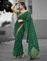 Vasthrlay Georgette Leheriya Unstitched Blue Saree