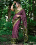 Vasthrlay Chiffon Printed Green Saree With Unstitched Blouse Piece