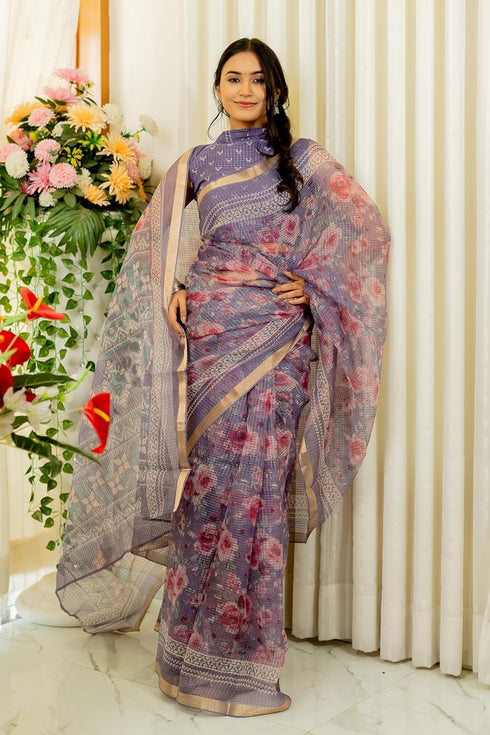 Vasthrlay Fashion Polyester Printed Dusty Ethnic Wear