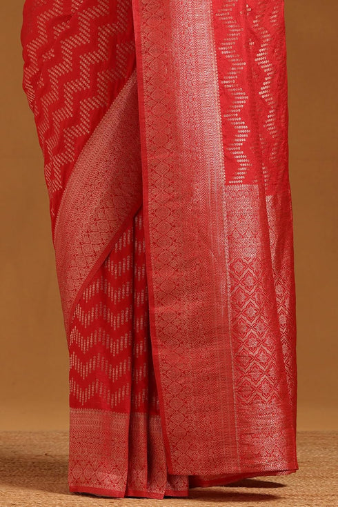 Vasthrlay Orange Georgette Woven