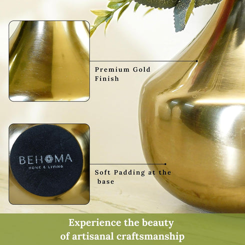 Metal Round Flower Vase for Home Decor