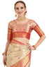Vasthrlay Orange Banarasi Unstitched Saree