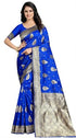 Vasthrlay Pure Kanjivaram Soft Silk Blue Saree Banarasi Style With Blouse