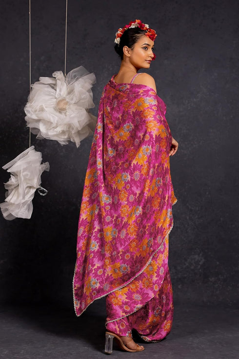 Vasthrlay Fashion Georgette Dark Multicolor Ethnic Wear