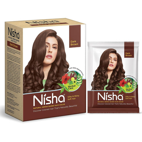 Nisha Natural Henna Powder for Hair Colour | Dark Brown